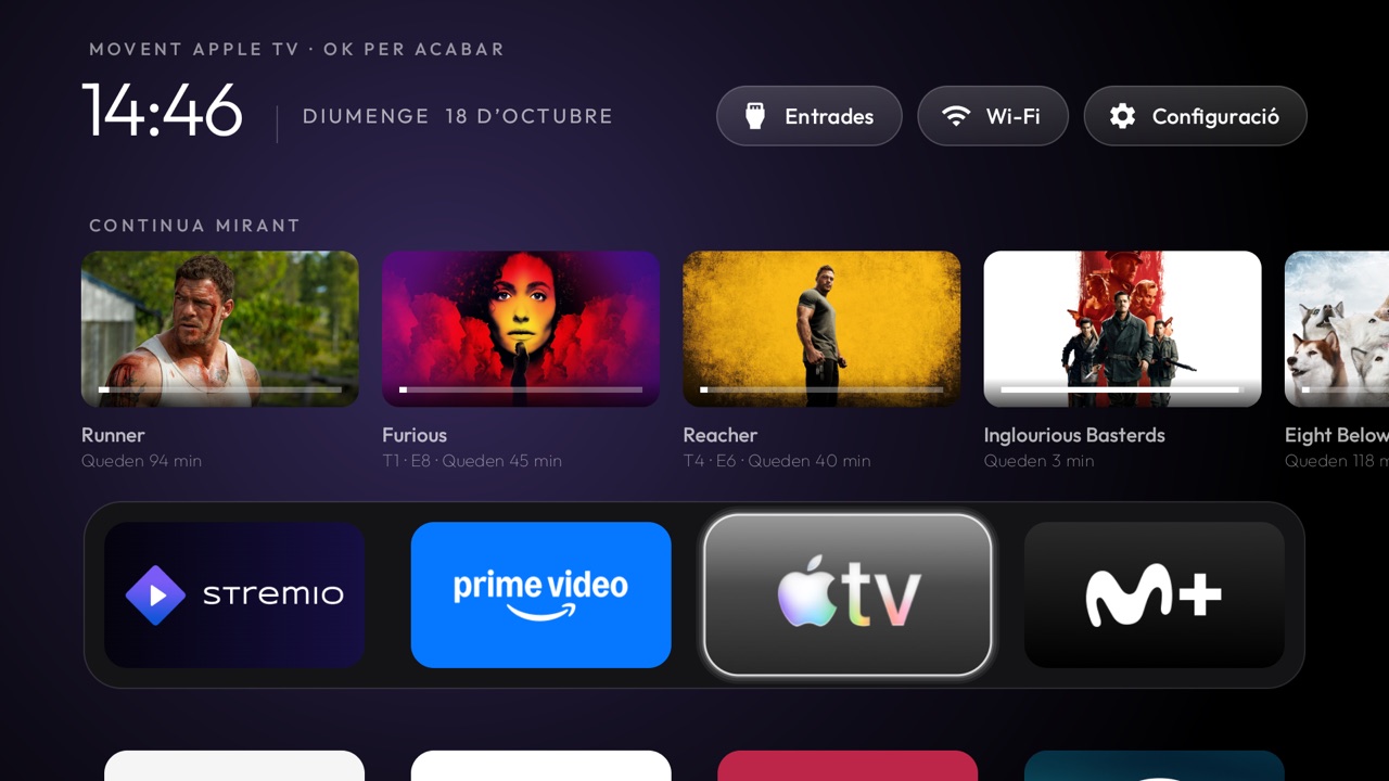 Moving Apple TV within the dock